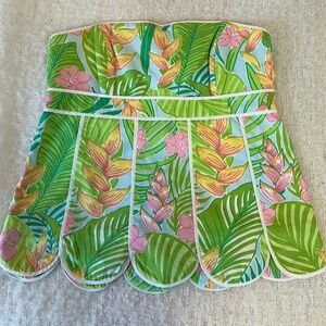 Lilly Pulitzer printed scalloped strapless top